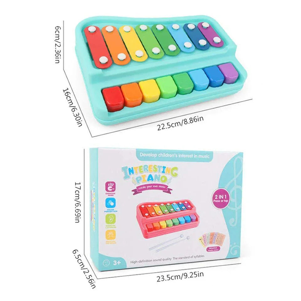 PIANO XYLOPHONE MUSICAL INSTRUMENTS TOY SET FOR KIDS 2 in 1 - Babytoon