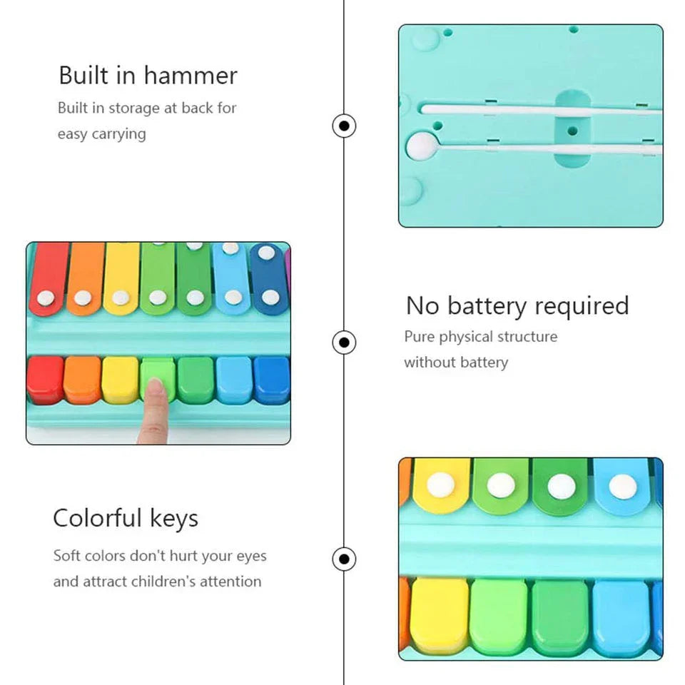 PIANO XYLOPHONE MUSICAL INSTRUMENTS TOY SET FOR KIDS 2 in 1 - Babytoon
