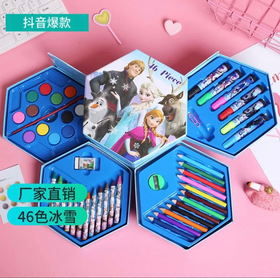 New Disney 46-piece set Children’s Painting Set Frozen Mickey Princess Watercolor Pen Combination Boys and Girls Birthday Gift School Supplies - Babytoon