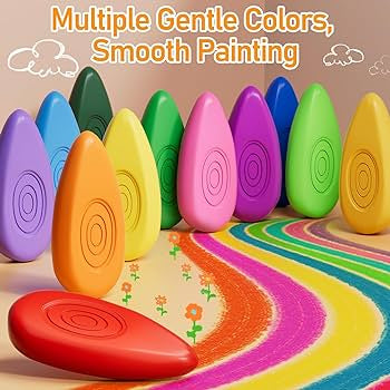 Water-Drop Shape Jumbo Crayons with Easy-Grip Perfect for Toddlers Hands - Babytoon