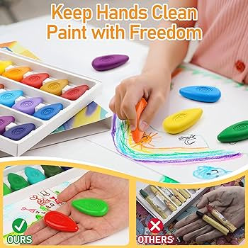 Water-Drop Shape Jumbo Crayons with Easy-Grip Perfect for Toddlers Hands - Babytoon