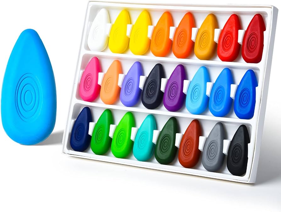 Water-Drop Shape Jumbo Crayons with Easy-Grip Perfect for Toddlers Hands - Babytoon