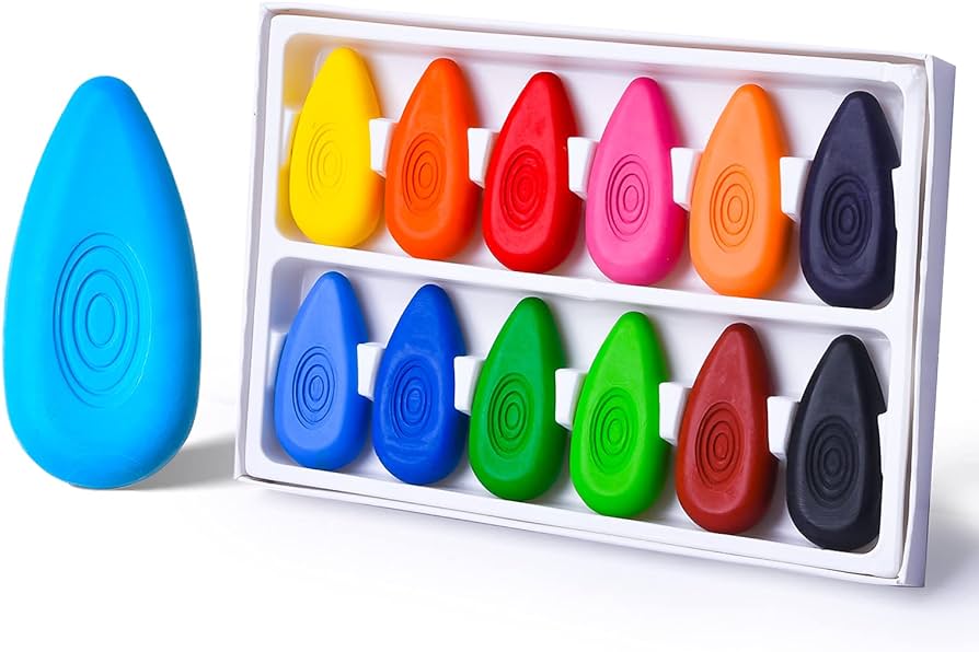 Water-Drop Shape Jumbo Crayons with Easy-Grip Perfect for Toddlers Hands - Babytoon