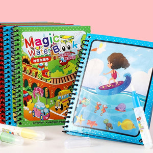 Magical Water Painting Book Toddler Early Education Toys Reusable Magic Drawing Coloring Book for Kids Children Montessori Toys