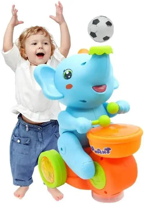 MUSICAL WALKING ELEPHANT DRUMMER TOY - Babytoon
