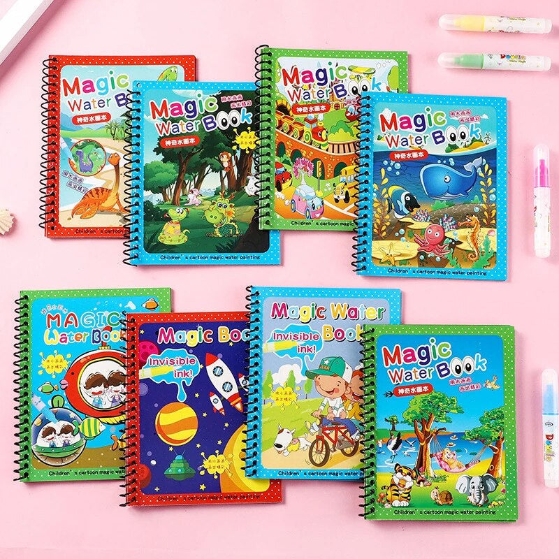 Magical Water Painting Book Toddler Early Education Toys Reusable Magic Drawing Coloring Book for Kids Children Montessori Toys - Babytoon