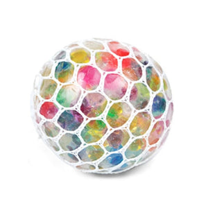 Rainbow Squeeze Ball Stress Relief Grape Balls Relieve Pressure Balls Hand Fidget Toy Rainbow Novelty Squeeze Ball Mesh Colorful - Babytoon
