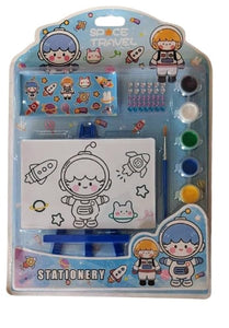 Small Painting kit with Paints, Brush and Stand, Canvas Painting Kit for Kids, Water Color Painting kit