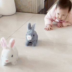 Cute Walking Bunny with Squeaky Sounds