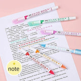 Double Pen Tip Curve Line Highlighter Pen Creative Flower-shaped Curve Line Marker Student School Supplies Stationery 1/3/6PCS - Babytoon