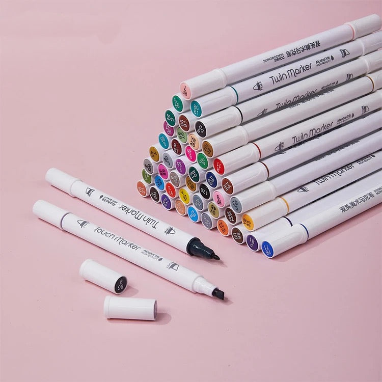 Sketch Manga Art Design Dual Tips
Alcohol Ink Quick Dry Marker Pen Set With Broad And Fine Tips 12 Colors - Babytoon