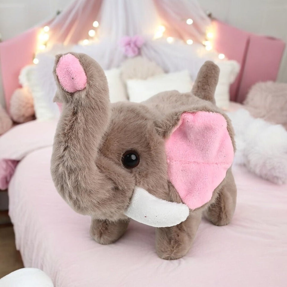 Cute Walking Elephant Plush Toy with Sounds & Movements
