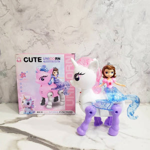 Cute Unicorn Princess Series Toy With Light And Music