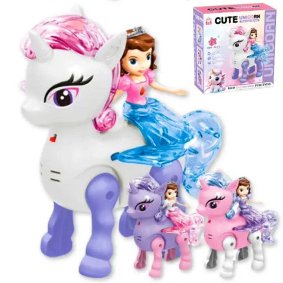 Cute Unicorn Princess Series Toy With Light And Music