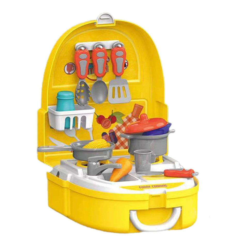 Children Play 23pcs Master Chef Bag Simulation Pretend Toys Kids Box Backpack - Babytoon