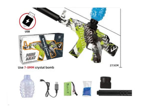 Mini AK Toy Gel Ball Blaster USB Charges - Blue