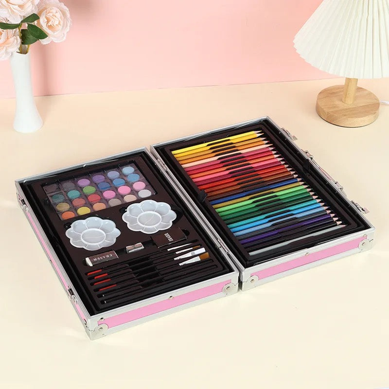 Children's Stationery Color Pen Gift Box 145 Pieces Of Double-Layer Painting Set Brush Watercolor Pen Color School Season - Babytoon