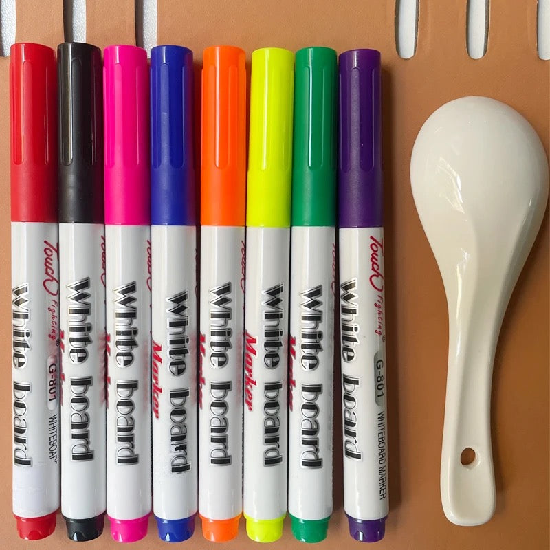 Magical Water 7 Painting Colorful Markers Floating Ink+Spoon - Babytoon
