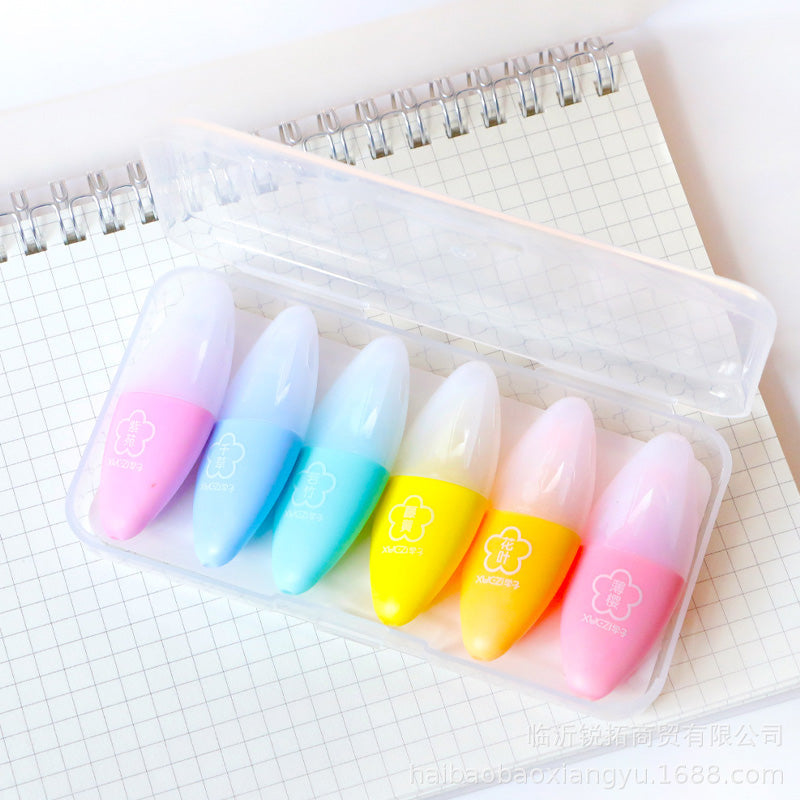 Mini Graffiti Eye Shaped Highlighter 6 Pcs - Babytoon