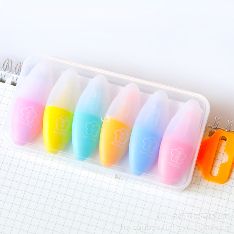 Mini Graffiti Eye Shaped Highlighter 6 Pcs - Babytoon