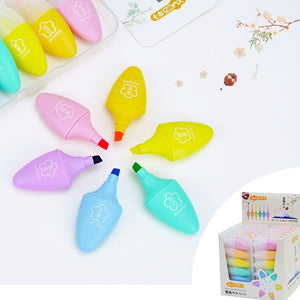 Mini Graffiti Eye Shaped Highlighter 6 Pcs - Babytoon