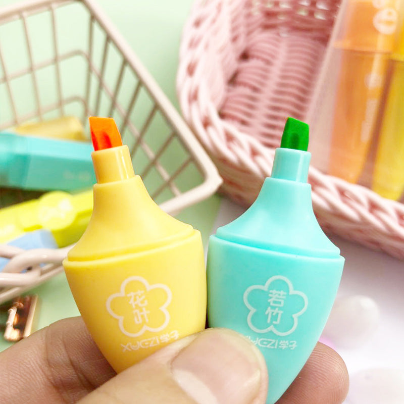 Mini Graffiti Eye Shaped Highlighter 6 Pcs - Babytoon