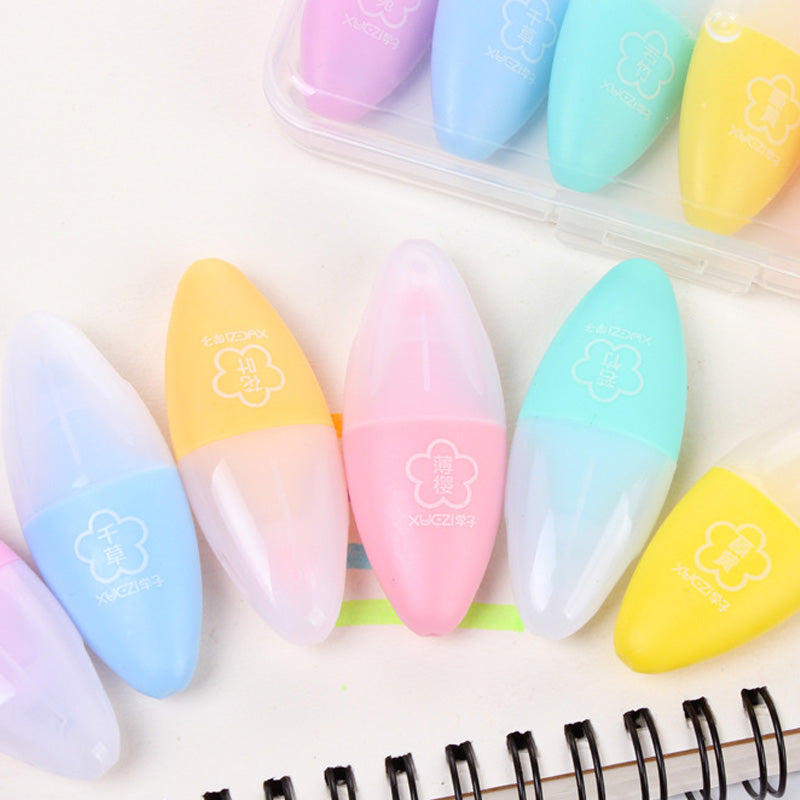 Mini Graffiti Eye Shaped Highlighter 6 Pcs - Babytoon