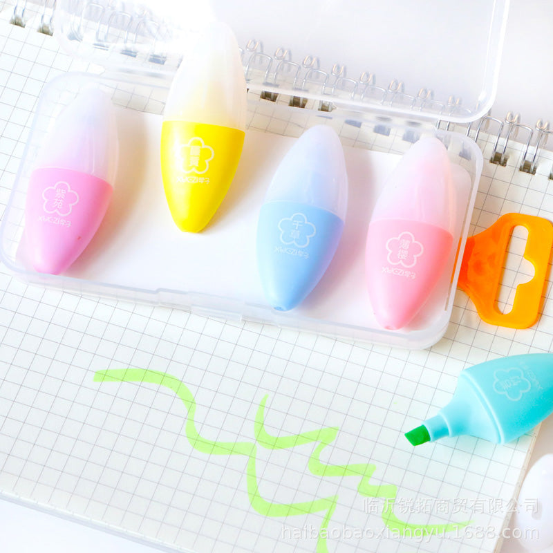 Mini Graffiti Eye Shaped Highlighter 6 Pcs - Babytoon