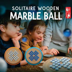 Solitaire Wooden Game with Marbles - Babytoon