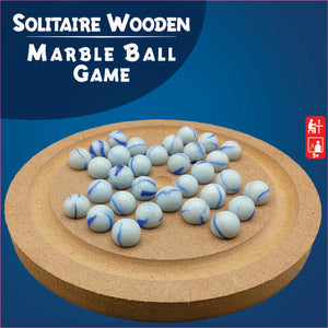 Solitaire Wooden Game with Marbles - Babytoon