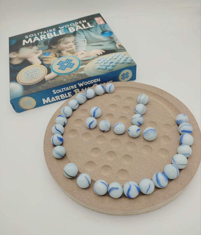 Solitaire Wooden Game with Marbles - Babytoon
