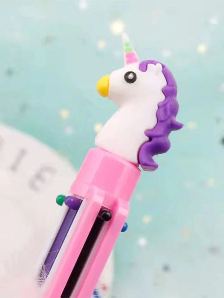 Children's Unicorn Plush Ball-Point Pen Rainbow 1pc 6 Colors