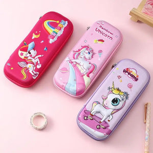 Cartoon 3D Pencil Box Children's Gift for Boys and Girls Large Capacity Study Pencil Bag Stationery Box - Babytoon