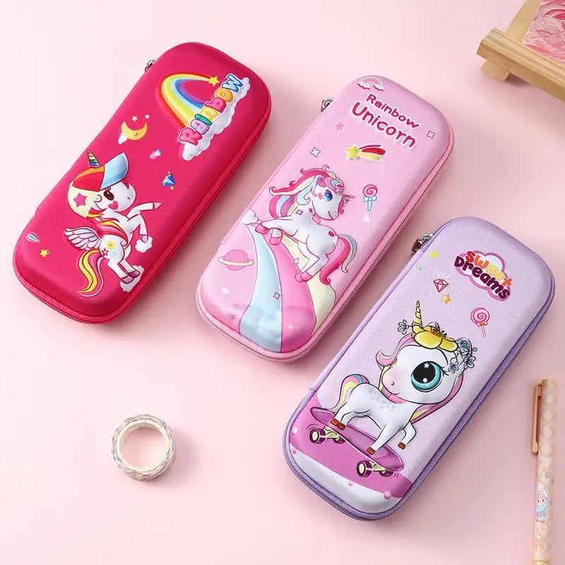 Cartoon 3D Pencil Box Children's Gift for Boys and Girls Large Capacity Study Pencil Bag Stationery Box - Babytoon