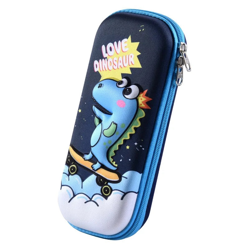 Cartoon 3D Pencil Box Children's Gift for Boys and Girls Large Capacity Study Pencil Bag Stationery Box - Babytoon