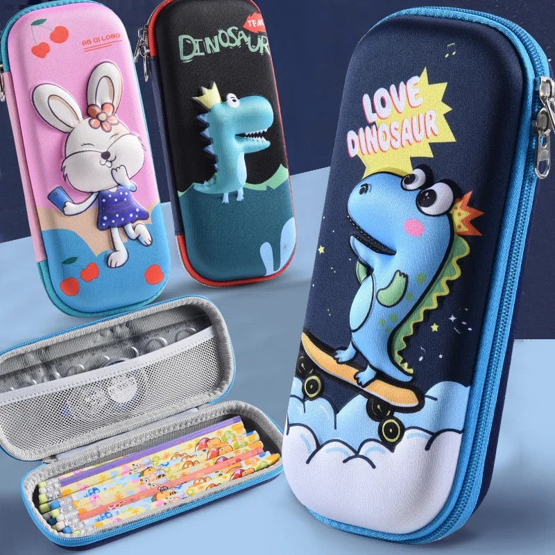 Cartoon 3D Pencil Box Children's Gift for Boys and Girls Large Capacity Study Pencil Bag Stationery Box - Babytoon
