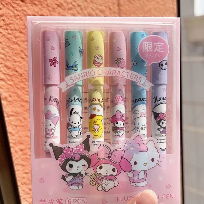 Set Double Heads Highlighter Pens Scented DIY Marker Pen Cute School Office Supplies (6 Pcs) - Babytoon