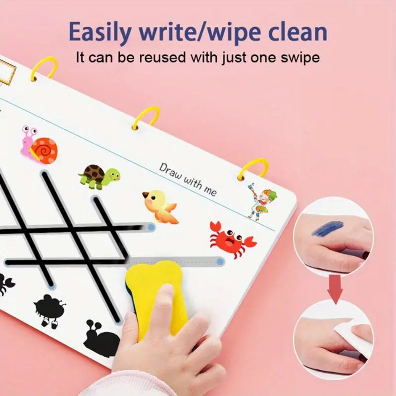Reusable Magic Tracking Exercise Book Magic Exercise Book Control Training Exercise Book 64Pages