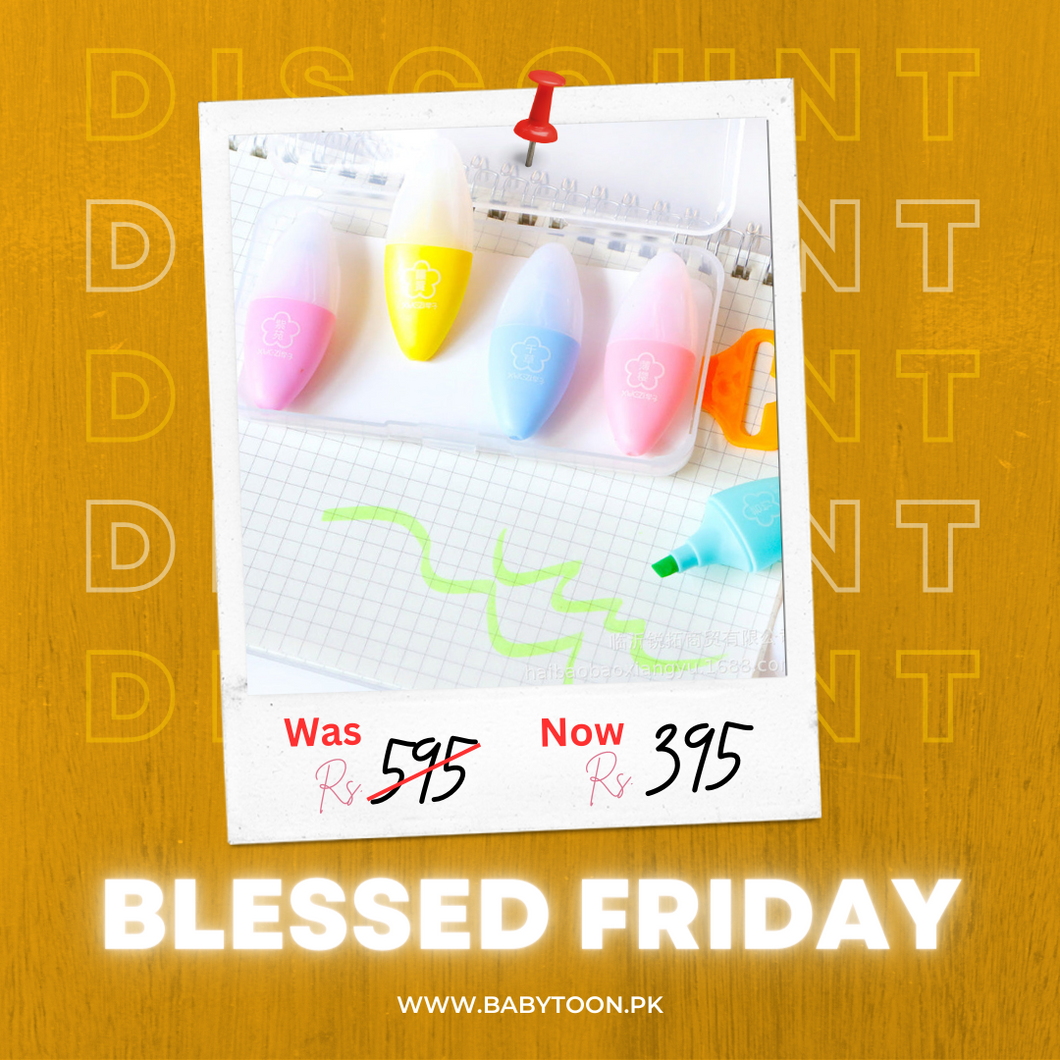 Mini Graffiti Eye Shaped Highlighter 6 Pcs - Babytoon