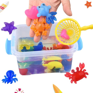 Water Elf Set Ocean – Handmade Water Toys - Magic Water Toy Kit – Shape Mold Handmade Water Elves Toy, Marine Life Creature Toys For Kids 6 Colours Pack - Babytoon
