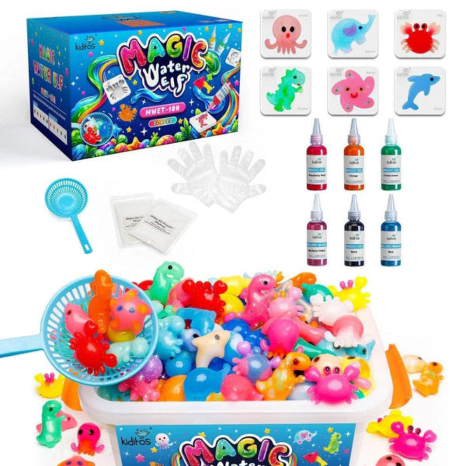 Water Elf Set Ocean – Handmade Water Toys - Magic Water Toy Kit – Shape Mold Handmade Water Elves Toy, Marine Life Creature Toys For Kids 6 Colours Pack - Babytoon