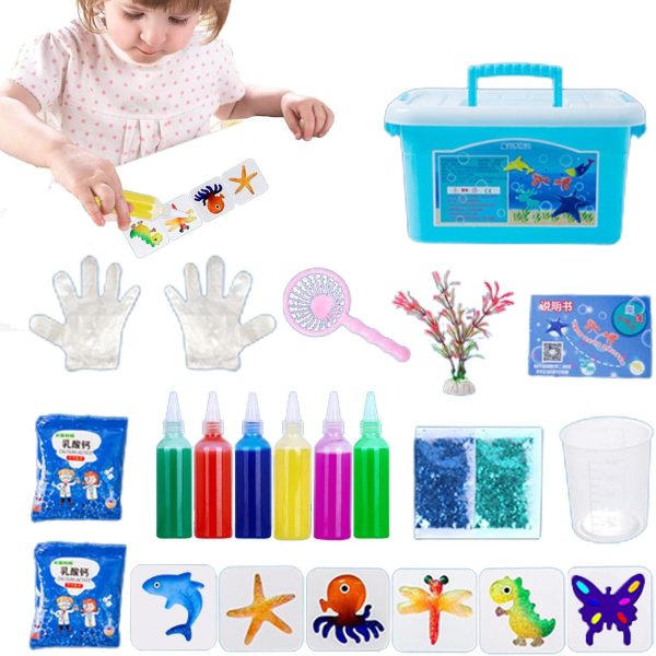 Water Elf Set Ocean – Handmade Water Toys - Magic Water Toy Kit – Shape Mold Handmade Water Elves Toy, Marine Life Creature Toys For Kids 6 Colours Pack - Babytoon