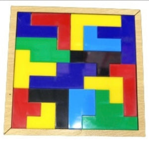 Wooden Square Puzzle – Bricks Game (size 5×5 Inch) Wooden + Acrylic Material - Babytoon