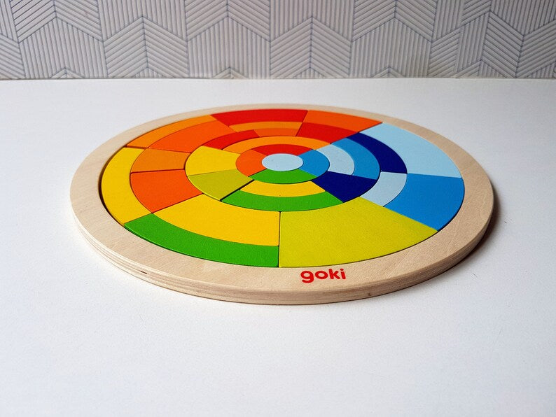 Wooden Circle Puzzle – Bricks Game (size 5×5 Inch) Wooden + Acrylic Material - Babytoon