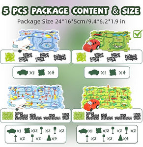 5PCS Puzzle Track Car Play Set / Diy Building Block Train Rail Car Toy Puzzle Race Track (random Design ) - Babytoon