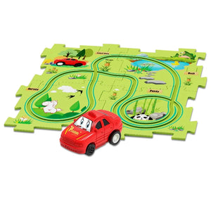 5PCS Puzzle Track Car Play Set / Diy Building Block Train Rail Car Toy Puzzle Race Track (random Design ) - Babytoon