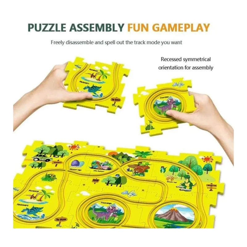 5PCS Puzzle Track Car Play Set / Diy Building Block Train Rail Car Toy Puzzle Race Track (random Design ) - Babytoon