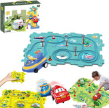 5PCS Puzzle Track Car Play Set / Diy Building Block Train Rail Car Toy Puzzle Race Track (random Design ) - Babytoon
