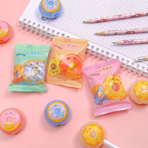 Stationery Office School Supplies Creative Donut Shape Cartoon Pencil Sharpener Gift Accessories (1Pc)