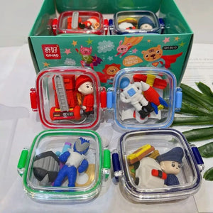 Premium Eraser Set Creative Detachable Food Snack Lunch Box Eraser Set Play House Cartoon  Student Prize Stationery Supplies